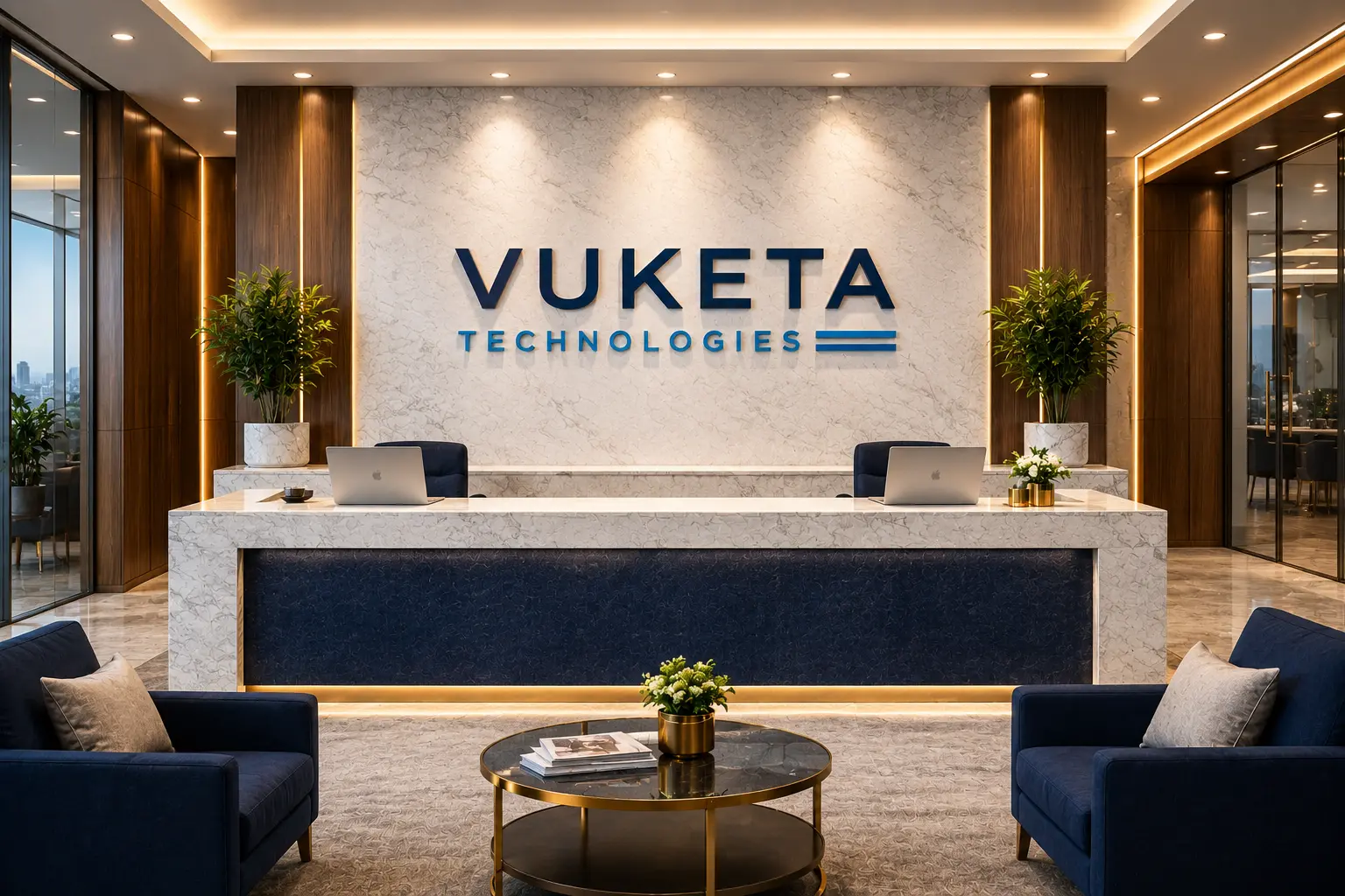 Vuketa team presenting a project overview in a meeting